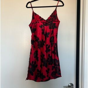 red flower dress